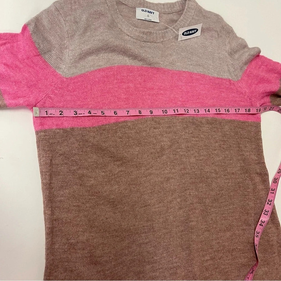Old Navy Sweater Womens Plus Size 1X Pink Colorblock Crewneck NWT - Picture 6 of 8